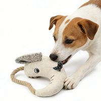 Jouet interactif multifonctionnel pour chien, fournitures d'entraînement pour animaux de compagnie, jouet en peluche en tricot durable, jouet qui couine en forme d'éléphant