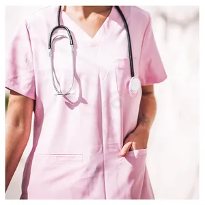Scrubs pink short sleeve medical uniforms scrub sets dental clinic doctors surgical uniform suit
