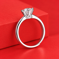 Bague en argent sterling 925 avec moissanite de 1 carat, nouveau modèle, bijoux de luxe, taille réglable, bague de fiançailles pour femmes