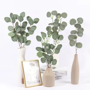 Artificial Leaf Eucalyptus Artificial Leaves For Wedding Decor Money leaves Craft Apple Plants Fake Flower