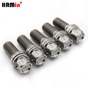 HRMin haute qualité Gr5 titane 60 degrés cône siège Auto gratuit rondelle roue boulon M14 * 1.25*28mm pour voitures de course nouvel état - Product Image 4