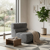 Canapé d'angle inclinable en L compressé, en chenille, avec rembourrage intégral en éponge, ensemble de canapés peu encombrants pour appartement et salon