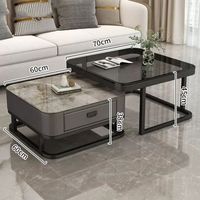 Nouvelle table basse en dalle de style nordique pour salon, usage domestique, table basse de luxe léger, petit appartement, simple