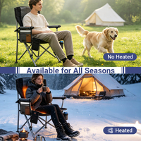 Chaise de camping pliable moderne et durable avec cadre en acier chauffant pour l'extérieur, modèle QN-HC01, idéale pour la pêche, les pique-niques et les parcs