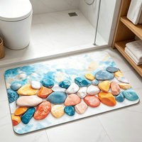 Tapis en terre de diatomée à motif de pavés colorés, antidérapant, absorbant l'eau, décoration intérieure, tapis de porte