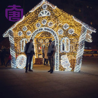 Hausförmige Metall-LED-Dekorationsbeleuchtung - IP65 Wasserdichte Lichterkette für Innen-/Außenbereich Weihnachtsdekoration