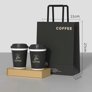 Suministros para Cafeterías, Portavasos de Papel Personalizados para Café, Bandeja para Llevar Vasos de Café y Bolsas de Papel para Cafeterías y Salones de Té - Product Image 2