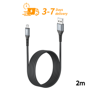 SUNGUY CE Certified Cabo de carregamento <b>USB</b> Nylon Braided 2m <b>USB</b> Data Cable 18W Fast Charging Cable for Phone Laptop - Product Image 1