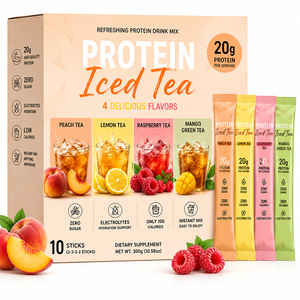 Poudre de thé glacé protéiné à marque privée 20g – Isolat de protéines de lactosérum clair, électrolytes et hydratation - Product Image 1