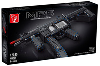 Fusil d'assaut MP5, pistolet mitrailleur de lancement, puzzle pour garçons, blocs de construction éducatifs assemblés, modèle de jouet de construction en plastique ABS 1:18