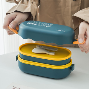 Lonchera de Doble Capa con Diseño de Dibujos Animados, Apta para Alimentos, con Cubiertos, para Trabajadores de Oficina y Estudiantes, en Oferta - Product Image 2
