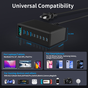 Chargeur Adaptateur Multiport 380W GaN 5C3A USB C Super Charge Rapide PD 100W pour Ordinateur Portable, <span class=keywords><strong>iPhone</strong></span> <span class=keywords><strong>Apple</strong></span>, Station de Charge Téléphone - Product Image 4