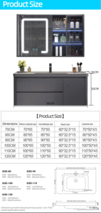Comptoirs simples en pierre du <span class=keywords><strong>nord</strong></span>, armoires à miroir intelligentes, rangement à tiroirs, lavabo de salle de bain haut de gamme - Product Image 6