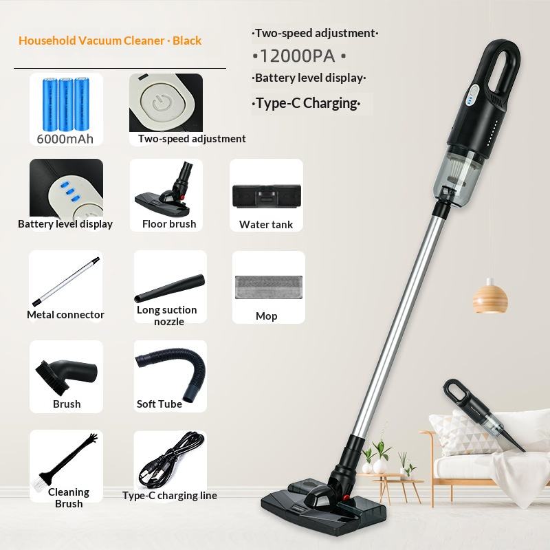 Black intelligent -11.1V-floor mop+water tank