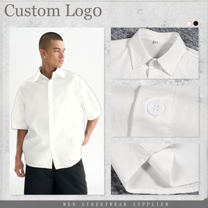 <span class=keywords><strong>Camisa</strong></span> Casual Formal para Hombre <span class=keywords><strong>de</strong></span> Primera Calidad, 100% Algodón, Secado Rápido, <span class=keywords><strong>Blanca</strong></span>, Holgada, con Mangas Cortas con <span class=keywords><strong>Botones</strong></span> - Product Image 5