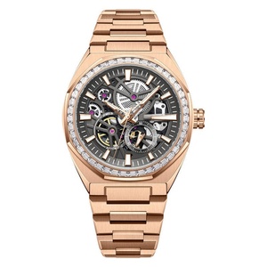 BG8801 Automatic Movement Luxury Mechanical Wristwatch Sapphire Crystal Luminous Skeleton Dial <b>Diamond</b> Bezel <b>Watch</b> - Product Image 1