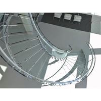 Escalier en arc moderne Alucasa pour intérieur, escalier en spirale en acier au carbone, marches en bois, escalier hélicoïdal