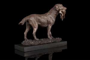 ArtsHom-estatua de bronce de DW-039 para perro de caza con presa, figuritas de Arte de Metal de bronce, figuritas de animales para decoración interior - Product Image 5