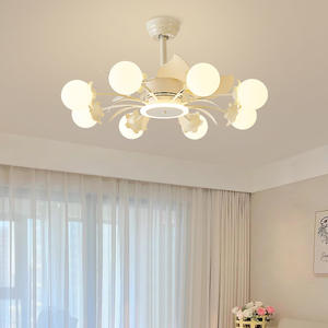 Ventilateurs de plafond avec <span class=keywords><strong>lustre</strong></span> blanc, <span class=keywords><strong>ventilateur</strong></span> de plafond Fandelier de 31 pouces avec <span class=keywords><strong>globe</strong></span> de classe, 18 lumières <span class=keywords><strong>pour</strong></span> salon, salle à manger, télécommande - Product Image 4