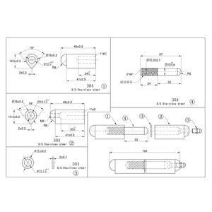 Charnières en acier inoxydable 304 SSS100G pour remplacement et réparation de portes de camion, couleurs authentiques - Product Image 1