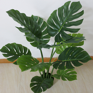 Planta monstera albo de plástico artificial, árbol verde para decoración interior y exterior, 2023