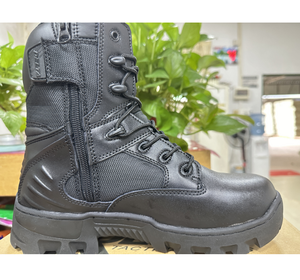 Bottes de désert Delta en cuir de vachette noir TSB10 nouvelle version avec fermeture éclair latérale et coutures tout autour, durables pour toutes les saisons - Product Image 3