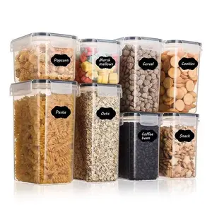 Kapaklar ile destek özel plastik hava geçirmez gıda saklama kutuları kuru gıda şeffaf saklama kabı mutfak depolama için Set