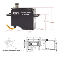 Moteur servo numérique miniature à engrenages métalliques KST CM633 15.0Kgf.cm 0.08sec pour voitures RC à petite échelle, avions de voltige, fabriqué en Chine
