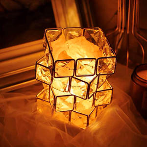 Lampe de sel de l'Himalaya en forme d'animal personnalisée, cadre métallique, lampe de chevet en pierre de sel naturelle, alimentation USB, LED à intensité variable, Ra80, commande par bouton - Product Image 1