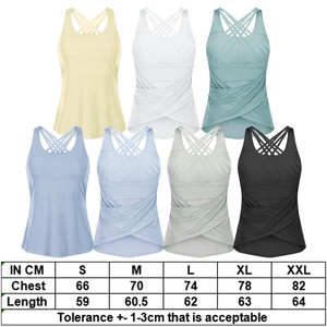 Custom Logo High Quality Solid Color Sleeveless <strong>Vest</strong> Yoga Gym Casual Breathable Tank <strong>Top</strong> Women <strong>Built</strong> <strong>in</strong> Padded <strong>Bra</strong> - Product Image 6