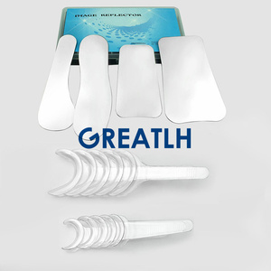 1set/4 pezzi specchio per fotografia clinica dentale intraorale + 10 pezzi divaricatore apri bocca guancia