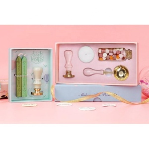 Wholesale Macaron Lacquer Seal Set Lacquer Wax Grain Seal Head Tool Full Set Gift Box Creative Stationery Gift