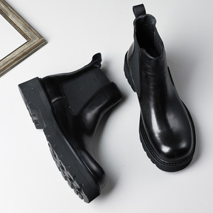 Bottes d'affaires pour hommes en cuir véritable de luxe, automne-hiver, à lacets, respirantes, semelle extérieure en caoutchouc - Product Image 4