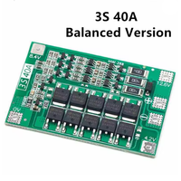 Carte de protection de chargeur de batterie Li-ion 3S 4S 40A 60A 18650 BMS pour moteur de perceuse 11.1V 12.6V/14.8V 16.8V Amélioration/Équilibrage 3S 4S