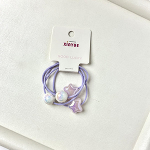 Élastiques à cheveux Xinyue avec perles et breloques étoiles, doux et élastiques pour un usage quotidien - Product Image 3