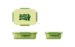 Boîte à lunch en plastique avec couvercle, motif dessin animé mignon, gourde incluse, compatible micro-ondes, portable, hermétique, 3 compartiments, pour la rentrée scolaire - Product Image 5