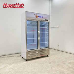 <span class=keywords><strong>Congélateur</strong></span> <span class=keywords><strong>vertical</strong></span> avec éclairage LED à contrôle de température numérique, porte <span class=keywords><strong>en</strong></span> verre <span class=keywords><strong>en</strong></span> alliage d'aluminium, réfrigérateur à boissons - Product Image 3