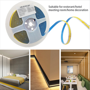 Đơn trắng trắng 2700K 3000K COB 10 wát/mét 320 LEDs/M FPC Chiều rộng 8mm DC 24V LED linh hoạt Strip cho <span class=keywords><strong>loxone</strong></span> Dali PWM KNX <span class=keywords><strong>dimmer</strong></span> - Product Image 3