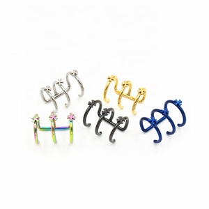 Anneaux de lèvre en acier inoxydable 316L, <span class=keywords><strong>faux</strong></span> anneaux de lèvre, styles multiples, <span class=keywords><strong>labret</strong></span>, clip pour le nez, <span class=keywords><strong>faux</strong></span> piercing, <span class=keywords><strong>anneau</strong></span> de lèvre - Product Image 5