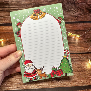 แผ่นจดรายการช้อปปิ้งพิมพ์ลาย CMYK ของขวัญวางแผนสำหรับคริสต์มาสโลโก้ที่กำหนดเอง - Product Image 5