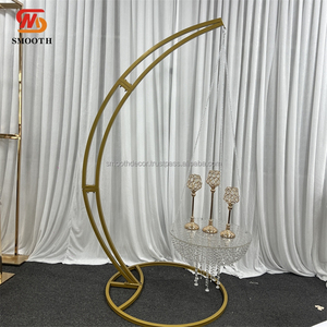 ฉากแต่งงานแบบเรียบสีทองรูปพระจันทร์6.89Ft ไฟสำหรับงานแต่งงานแท่นวางเค้กแต่งงาน - Product Image 6