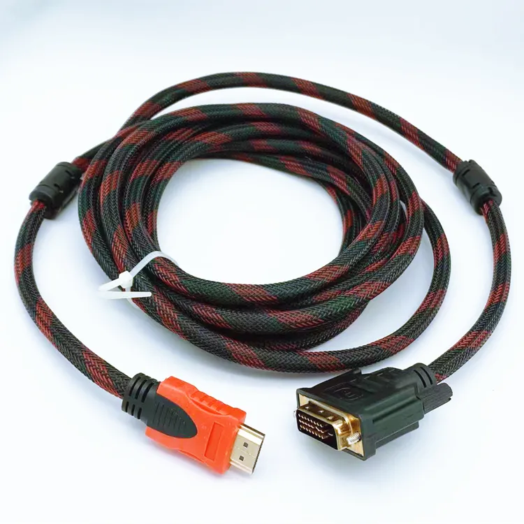 Заводская розетка под заказ кабель HDTV-DVI в нейлоновой оплетке 1,5 м-30 м HDTV HD-кабель 1080P кабель 24K позолоченный Красный Черный между