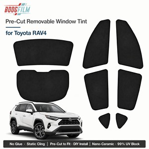 Película de Vinilo para Ventanas de Auto, Precortada y Personalizada para <span class=keywords><strong>Toyota</strong></span> <span class=keywords><strong>RAV4</strong></span> 2025 2026, para Todas las Ventanas Laterales y Traseras, Adhesiva Estática y Reutilizable - Product Image 1