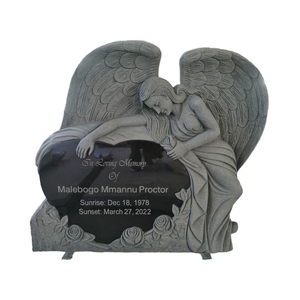 Современный стиль, американское кладбище, крест, ангел, сердце, надгробие, мемориальный надгробный памятник - Product Image 2