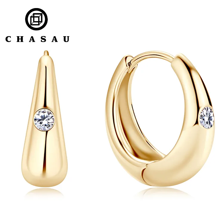 Luxury Jewelry D Color 2.5mm Moissanite Earrings Hoop Exquisite 925 Sterling Silver Lab Diamond Earrings For Women