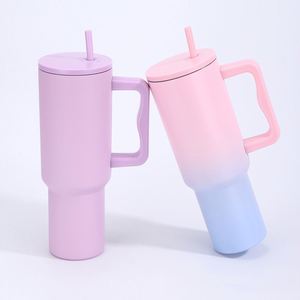 Vaso Térmico de Acero Inoxidable de Lujo de 40 oz, Taza de Viaje de Doble Pared con Aislamiento al Vacío, con Asa, Logotipo Personalizado, Antiderrames, para Café y Auto - Product Image 4