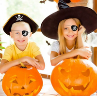 Perlengkapan pesta liburan terlaris Masker Mata Bajak Laut penutup mata tulang bersilang untuk Halloween hadiah mata malas
