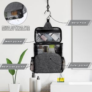 Portable <b>Shower</b> <b>Caddy</b> Dorm <b>Hanging</b> <b>Shower</b> Bag for Camping Drain From Bottom College Dorm Room Essentials - Product Image 4