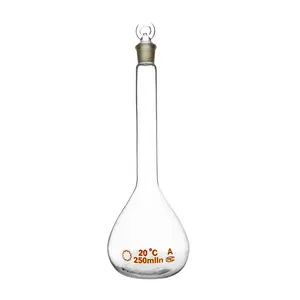 Borosilicate químico vidro 5ml, 50ml, 200ml, 500ml, flask de medição, laboratório graduado, flask volumétrico com rolha