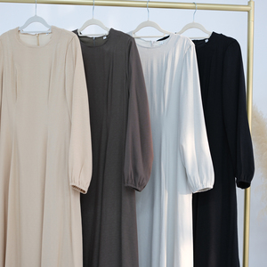 Modest Muslim Long Dress Summer <strong>Style</strong> Round Neck Light Weight Traditional Muslim Clothing Dubai <strong>Abaya</strong> Wholesaler Muslim Dress - Product Image 5